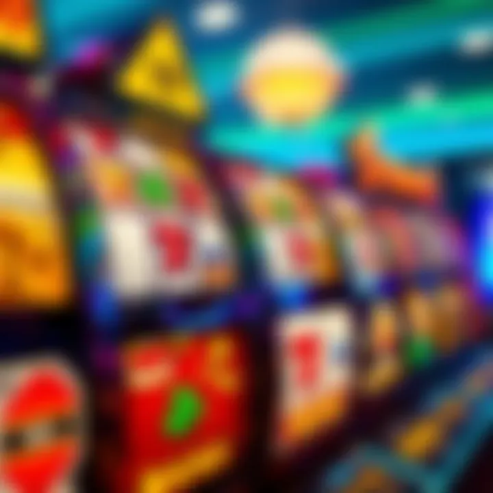 Colorful online pokies reels with various classic symbols and bonus icons