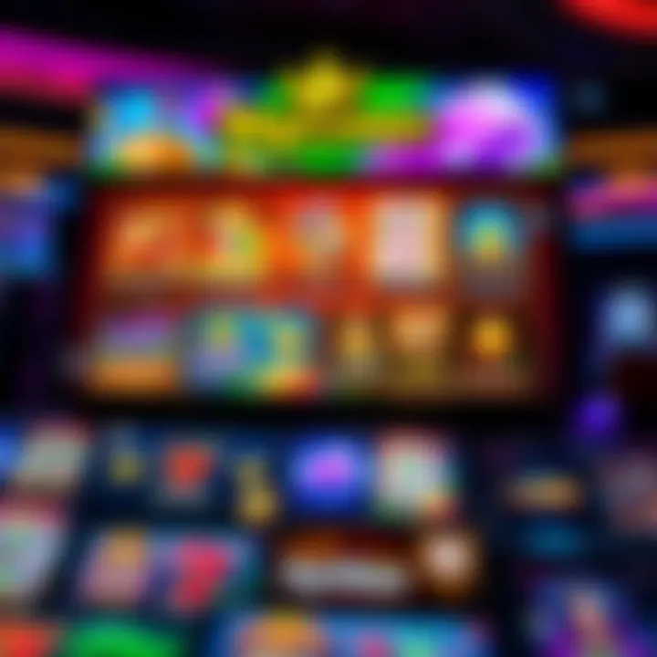 Colorful online casino interface showcasing a variety of slot and table games