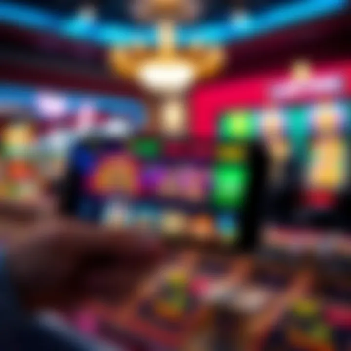 Smartphone displaying an online casino interface with games and bonus offers