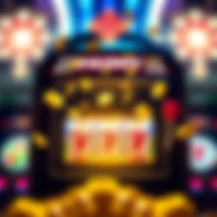 Illustration of rewards and perks emerging from a digital slot machine representing bonuses