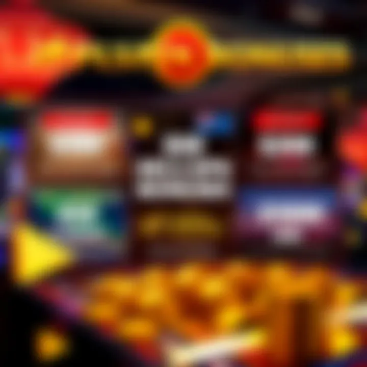Graphic displaying various types of casino bonuses with an Australian theme