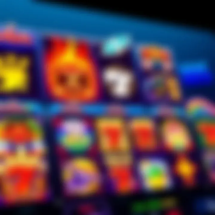 Colorful slot game interface showcasing various casino symbols on Hellspin platform