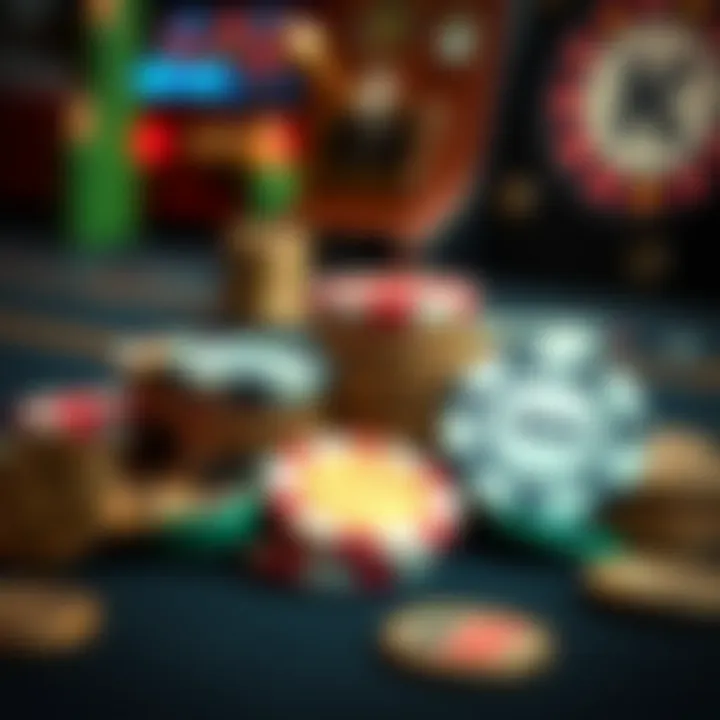 Illustration of coins and chips representing managing casino funds wisely