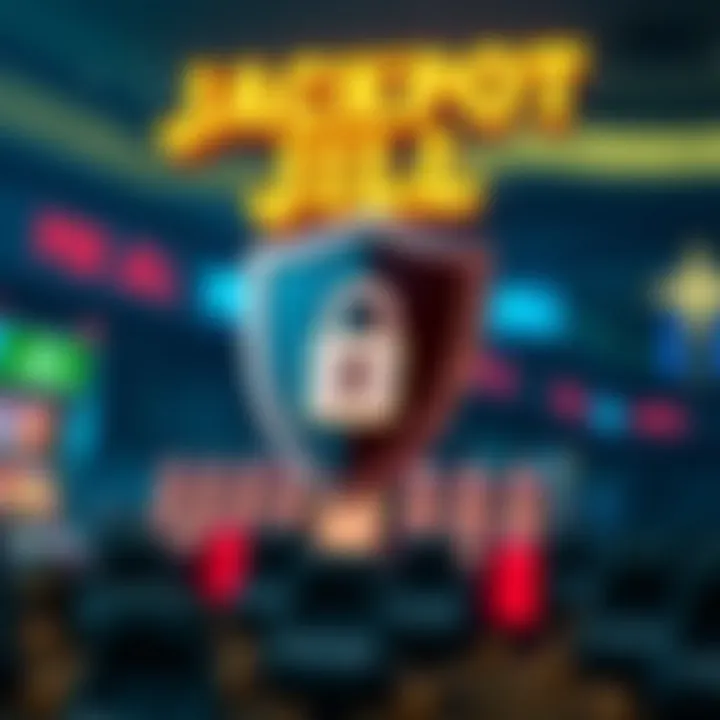 Illustration of secure password and shield symbol representing account protection on Jackpot Jill