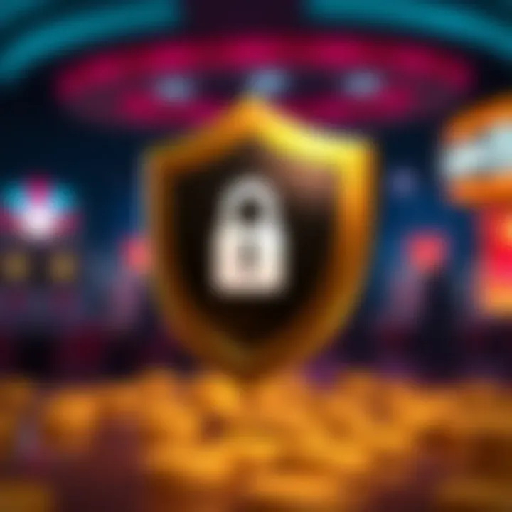Security shield icon emphasizing encryption and safe transactions in Jackpot Jill gaming app