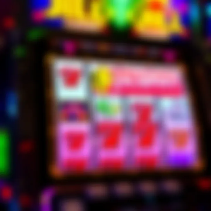 Colorful slot machine reels with jackpot symbols glowing