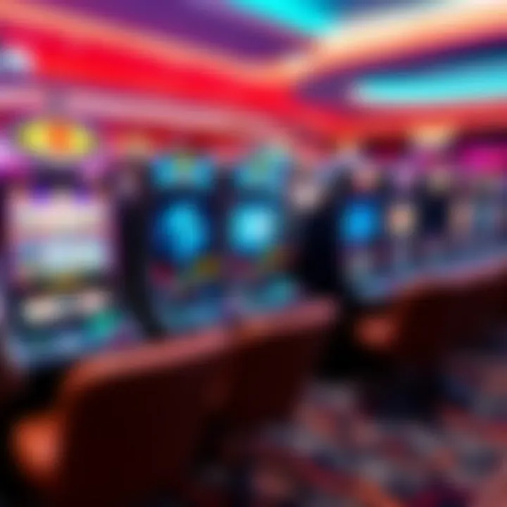 Online casino interface displaying a variety of slot machines and table games with vibrant graphics