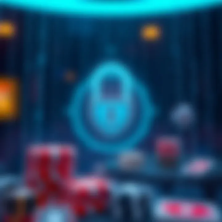 Secure digital lock representing protection of user data and safe transactions on gambling platform