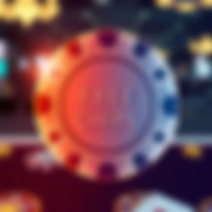 Illustration of a casino chip glowing with digital effects representing free bonus credits