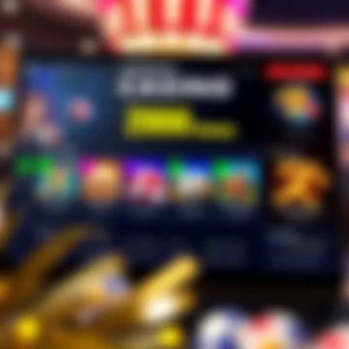 Digital casino interface displaying no deposit bonus codes and promotional details