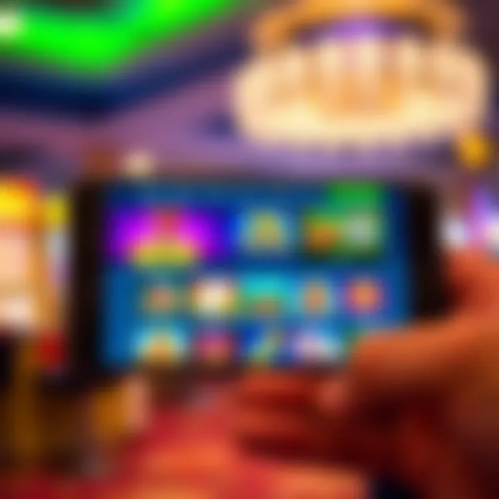 Mobile device screen displaying a user-friendly national casino app interface with gaming options