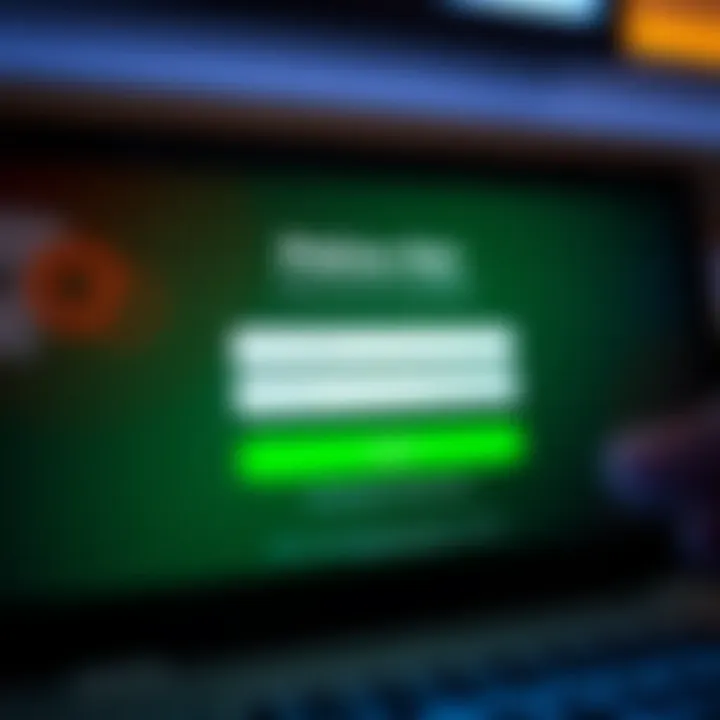 Secure login interface for online pokies platform with username and password fields