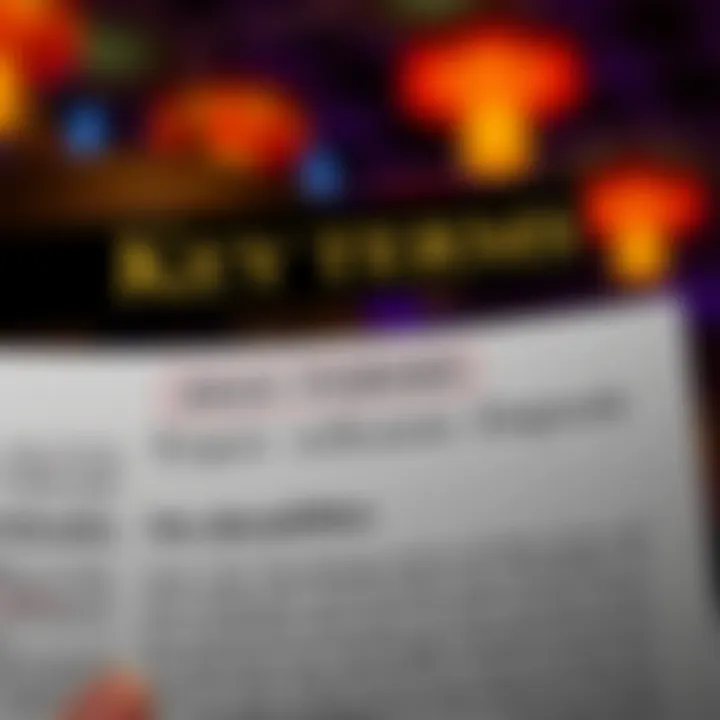 Detailed terms and conditions of a no deposit bonus highlighted on a transparent overlay