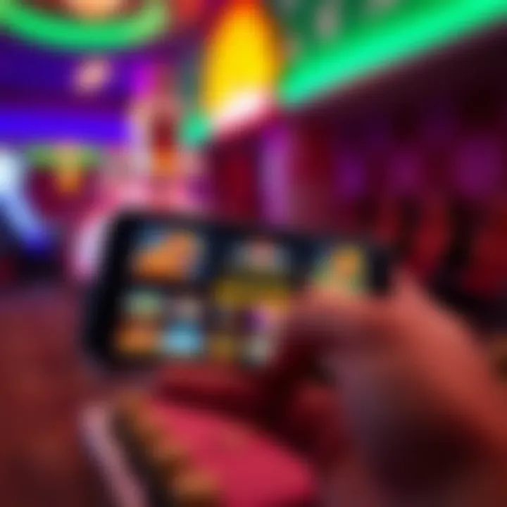 Mobile device displaying a vibrant Playamo app interface with various game icons