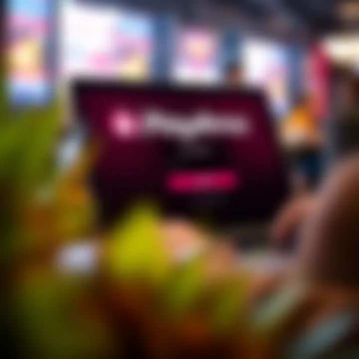 Secure Login to PlayAmo Casino Platform User logging into PlayAmo Casino using a secure password on a laptop