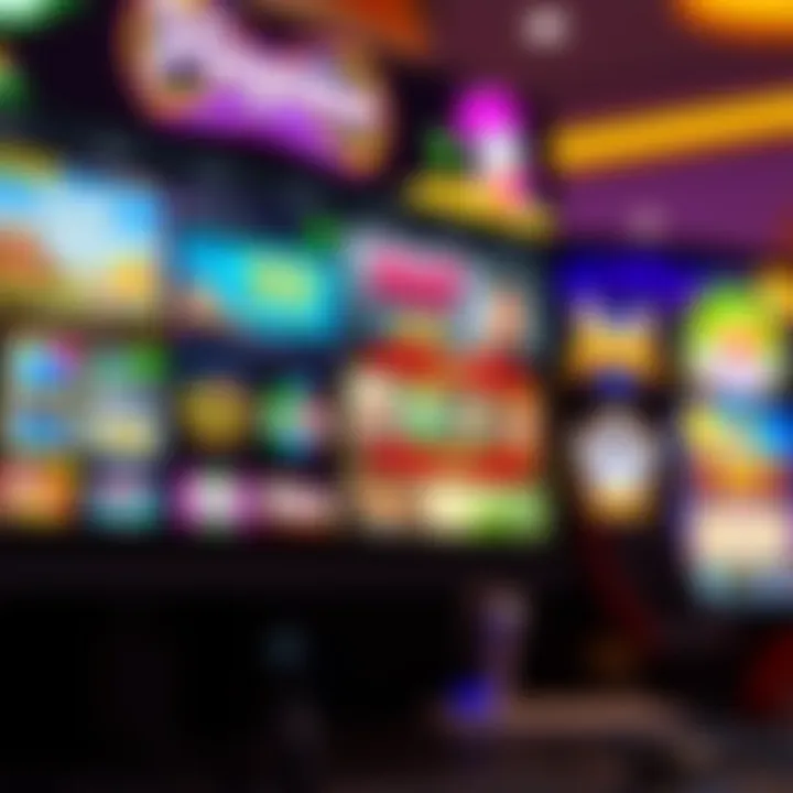 Vibrant online casino interface showing diverse slot games and promotional banners