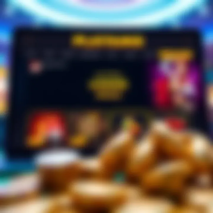 Illustration showing a digital casino interface highlighting no deposit bonus options