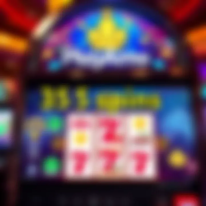 Digital slot machine screen highlighting free spins promotion