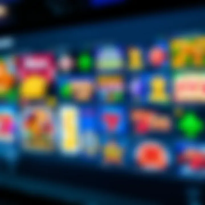 Diverse Collection of Casino Games at Playamo Variety of casino game icons including slots and card games on a digital interface