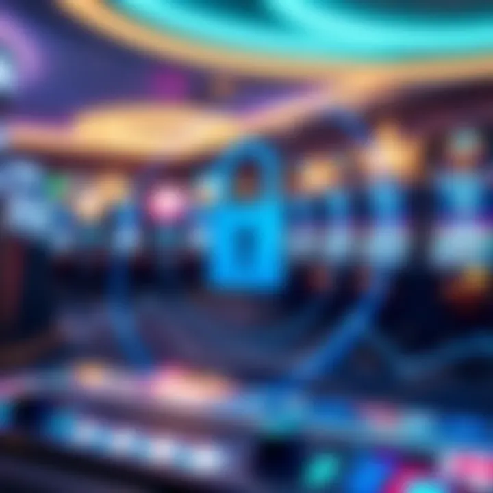 Secure digital environment with lock icon symbolizing safe login for online gambling
