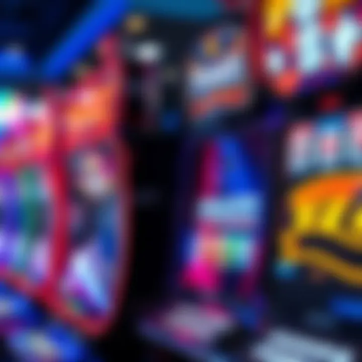Close-up view of a modern electronic poker machine with vibrant lights and digital display