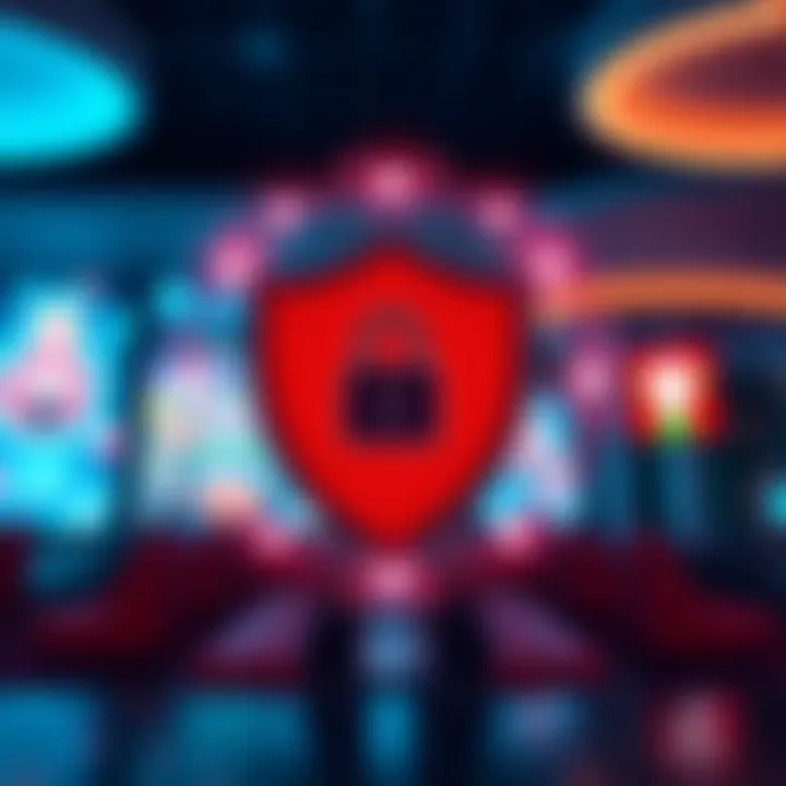 Digital shield symbol representing account security on online gambling platform