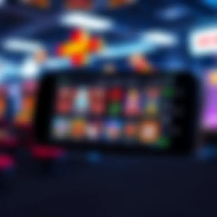 Mobile phone displaying Pokies Net app interface with various slot game icons
