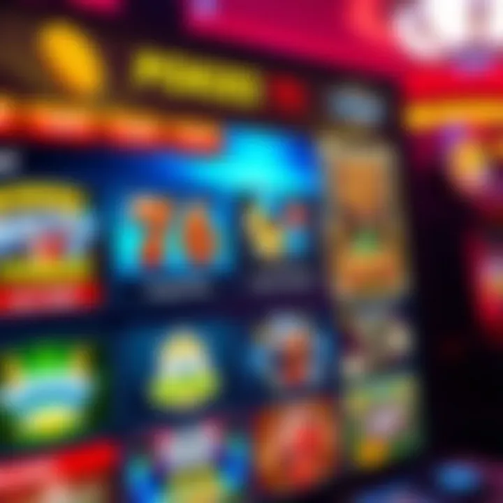 Colorful online casino interface showcasing various pokies game options and bonus features