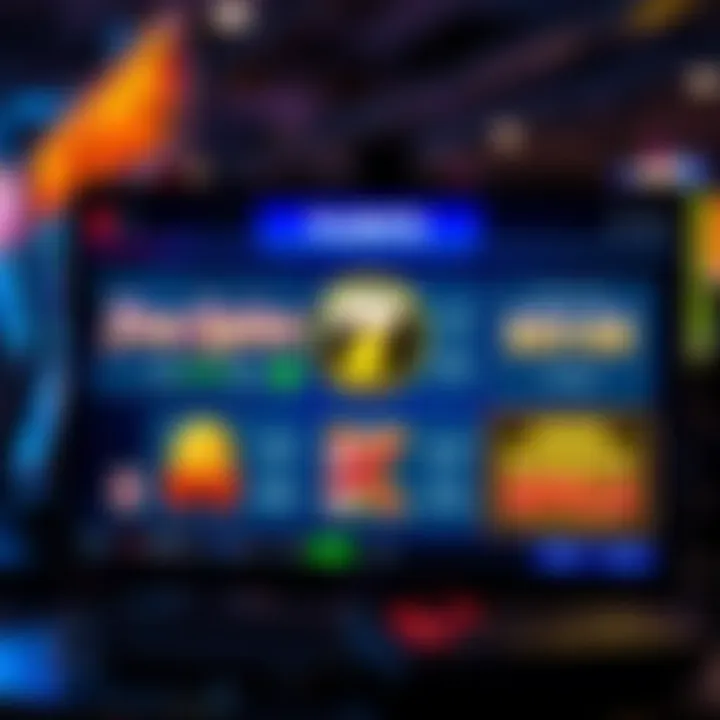 Digital screen showing various types of pokies bonuses like free spins and deposit matches