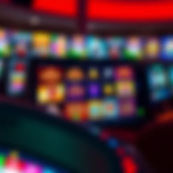 Colorful selection of online slot games displayed on a digital screen