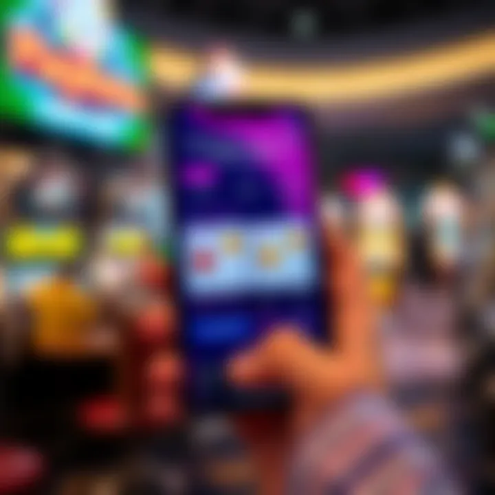 Graphic depicting the redemption of casino offers via a mobile device interface