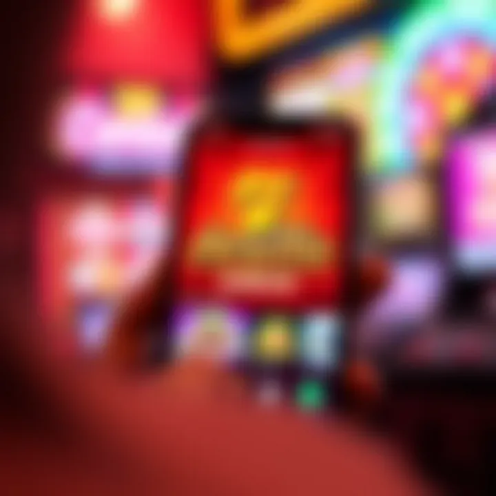 Ricky Casino App Interface Showcasing Game Variety Mobile device displaying the Ricky Casino app interface with vibrant game options