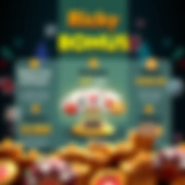 Illustration showing various types of casino bonuses including welcome, deposit, and free spins