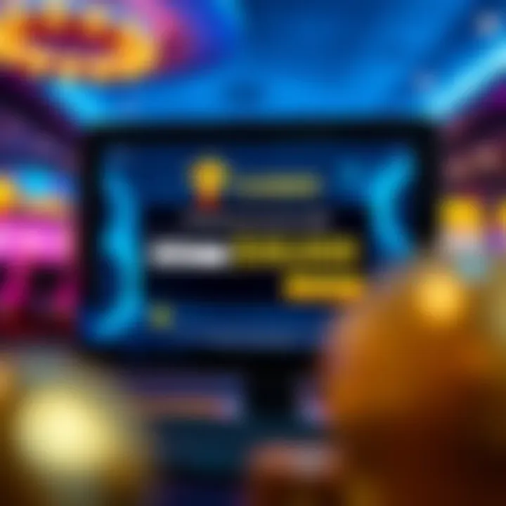 Illustration showing an online casino screen with promo code entry and bonus notification