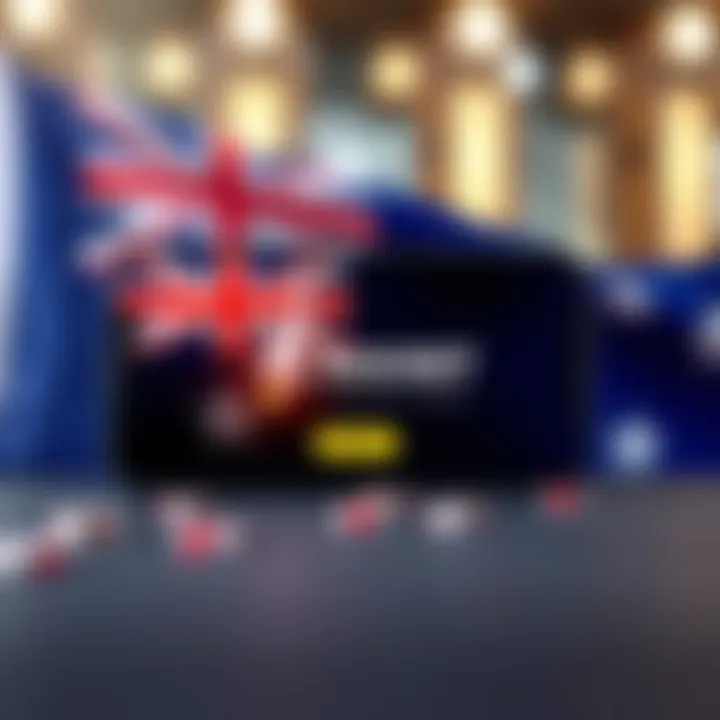 Mobile device displaying Rocket Casino app download screen with Australian flag background