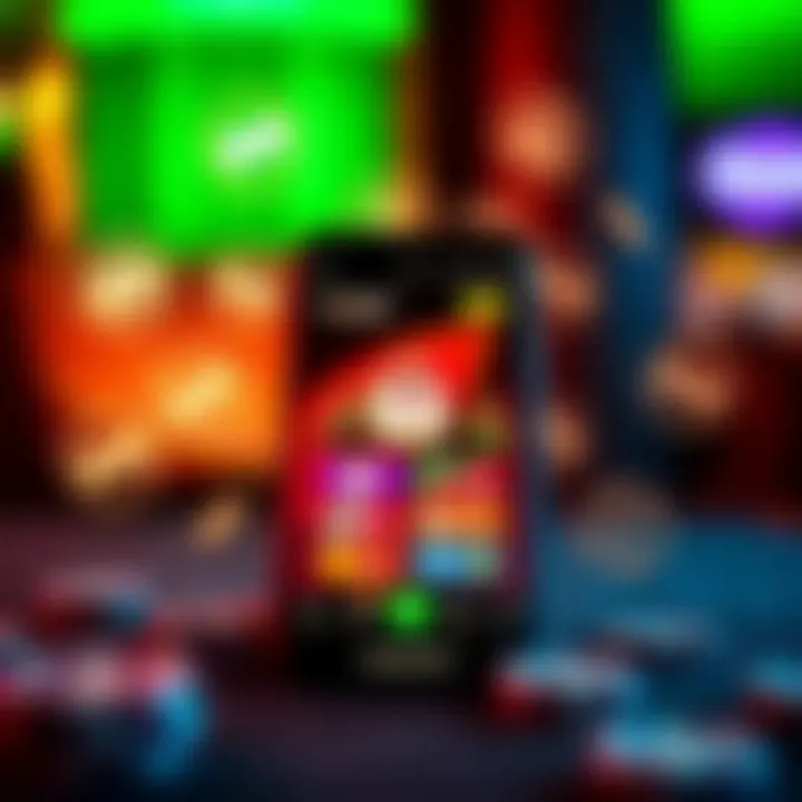 Illustration of secure digital payment icons surrounding a smartphone with casino app open
