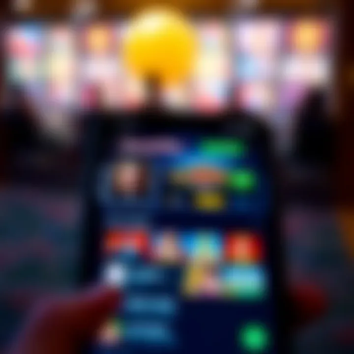 Mobile device displaying RocketPlay Casino app interface with game options and navigation menu