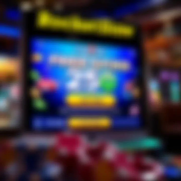 Exciting online casino interface showcasing free spins bonus offer