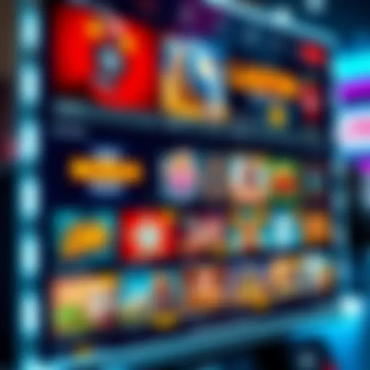 Interactive digital platform showcasing diverse game options on RocketPlay