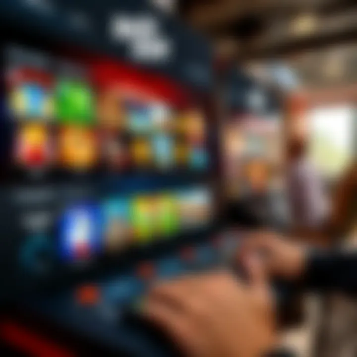 Dynamic gameplay interface of RocketPlay showing vibrant game selection and intuitive controls