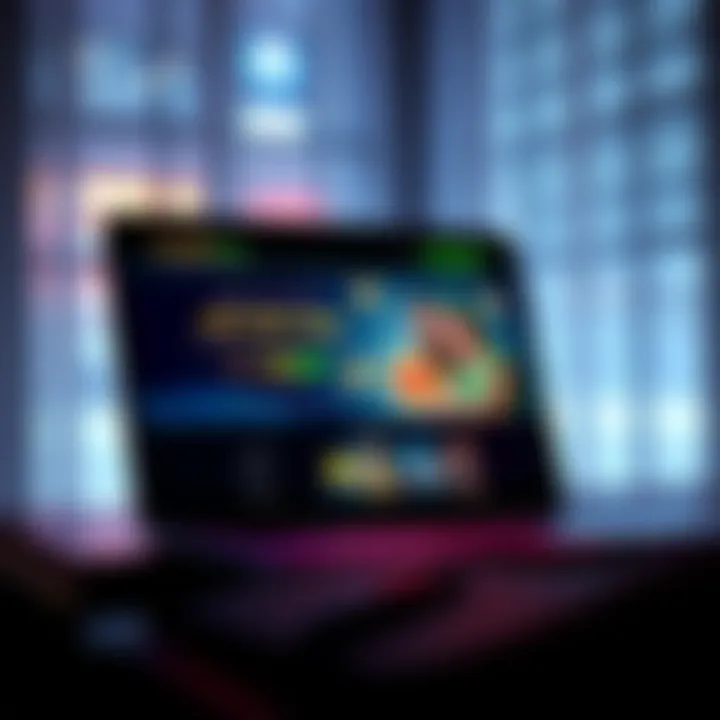 Laptop screen displaying RocketPlay casino website with bonus code banner