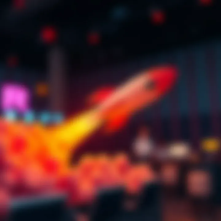 Illustration of a rocket launching symbolizing the Rocketplay no deposit bonus offer