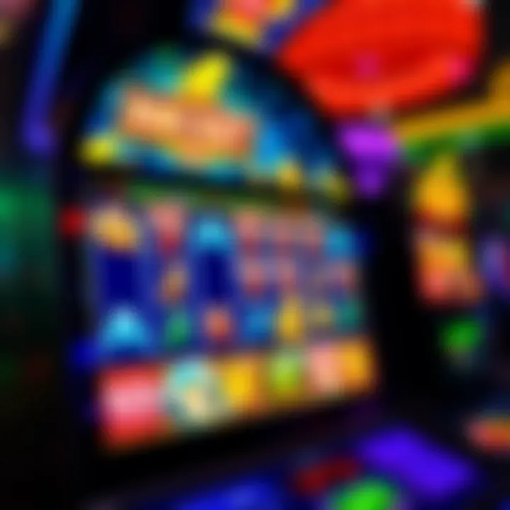 Digital slot machine with vibrant symbols showcasing a casino game interface