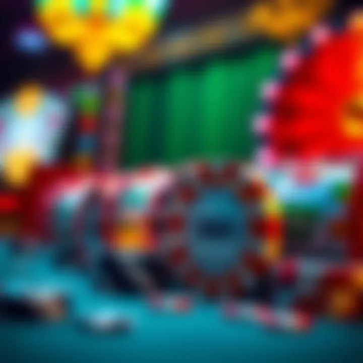 Royal Reels Casino Bonus Rewards Concept Bright casino chips and spinning reels symbolizing bonus rewards at Royal Reels Casino