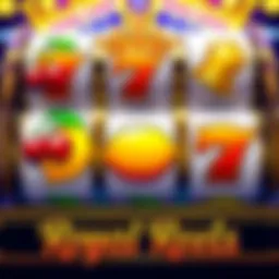 Classic fruit symbols and reels from Royal Reels slot game showcasing vibrant cherries, lemons, and bells