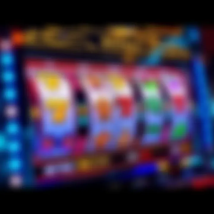 Classic slot machine interface showing reels with vibrant symbols and pay lines
