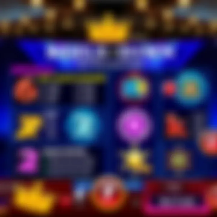 Slot game interface highlighting betting options and special icons