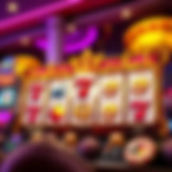 Illustration of online slot gameplay with winning combinations and payout highlights