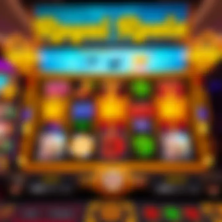 Royal Reels slot game interface showing vibrant symbols and reels spinning