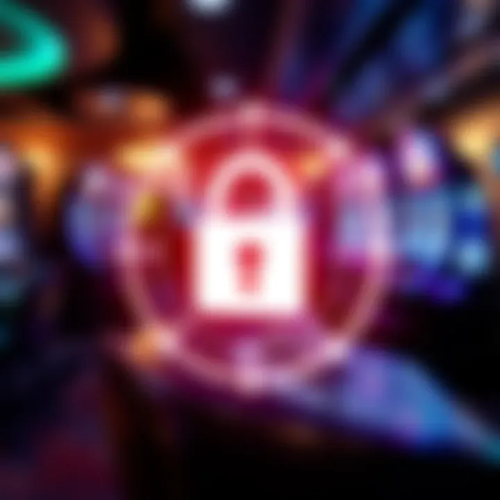 Secure connection symbol with gaming elements indicating safe account management